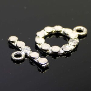 T-clasp toggle clasp circles silver 18 mm
