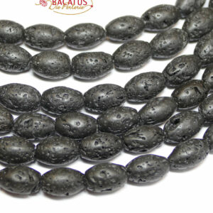 Lava Olive black 8 x 12 mm, 1 strand
