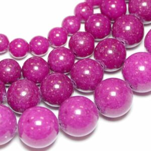 Mashan jade plain round purple ca. 4-8mm, 1 strand