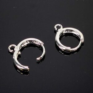 Creole pendants silver eyelet metal 15 mm 2 pieces