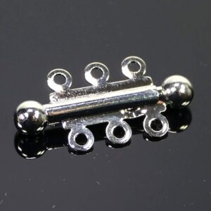 Push-in clasp, sliding clasp with silver ball 3 rows