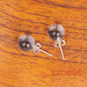 Clous d’oreilles en cristal de roche argent 925 8 mm, 1 paire