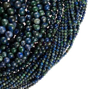 Chrysocolla balls glossy blue 4 – 14 mm, 1 strand