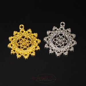 Metal pendant flower of life 34x30mm color selection