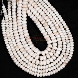 Magnesite Rondelle faceted white Size selection, 1 strand