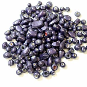 Glass beads mix of shapes purple, 1 kg