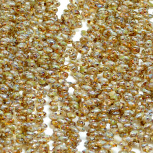 SuperDuo Beads Twin 2,5×5 mm Crystal Travertin Dark (13), 1 Strang