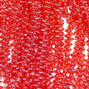 SuperDuo Beads Twin 2.5×5 mm Ruby White Lustre (75), 1 fil