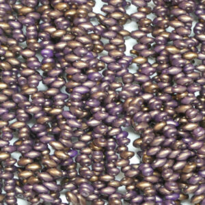 SuperDuo Beads Twin 2.5×5 mm Gold Shine Saddle Brown (95), 1 strand