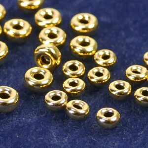 Hollow rings 925 silver * gold-plated * Ø 4.5 – 5.5 mm 6 pieces
