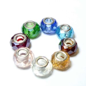 Module pearls large hole pearl glass faceted 14 mm color selection