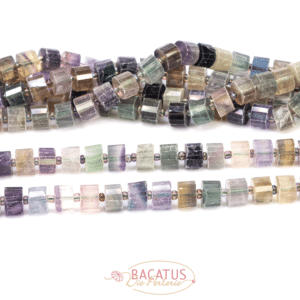 Fluorite faceted cylinders 8×10 mm, 1 strand