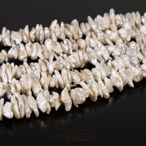 AA grade freshwater Keshi pearls cream white approx 10-11mm, 1 strand