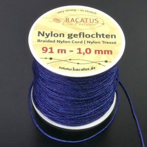 Geflochtene Nylonschnur Royalblau Ø 1 mm 91m (0,04€/m)