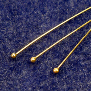 Head pins with plain round 925 silver * gold-plated * Ø 80 mm