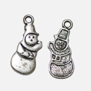 Metal pendants snowman 22×10 mm, 5 pieces