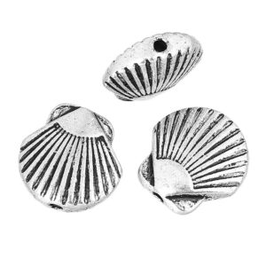 Coquille d’entretoise de perle métallique 13×13 mm, 4 pièces