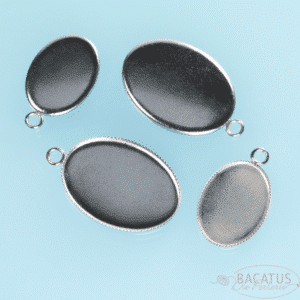 Setting pendant for cabochons stainless steel oval 18 and 25 mm