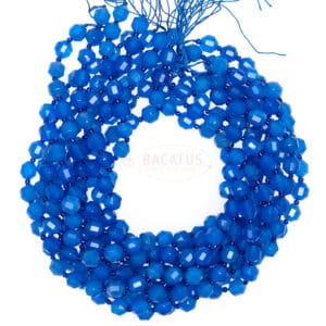 Agate fancy faceted blue 9x10mm, 1 strand