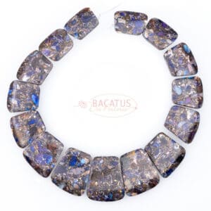 Impression jasper and pyrite necklace purple approx 16 × 24–29 × 35mm, 1 strand