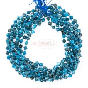 Apatite bicone faceted shades of blue approx. 8x8mm, 1 strand