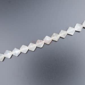 Moonstone bicone faceted gray approx. 8x8mm, 1 strand
