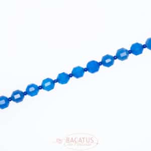 Agate fantaisie bleu facette 9x10mm, 1 fil