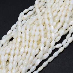 Mother-of-pearl rice grain 8 x 4 mm white 1 strand