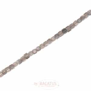Agate cube faceted gray approx. 2.5mm, 1 strand