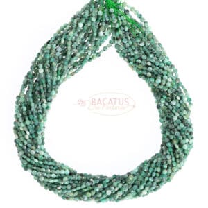 South Africa emerald coin faceted approx. 4mm, 1 strand