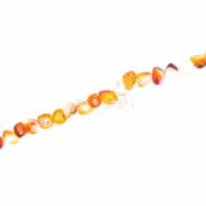 Agate nuggets glossy brown-orange approx. 4x6mm, 1 strand