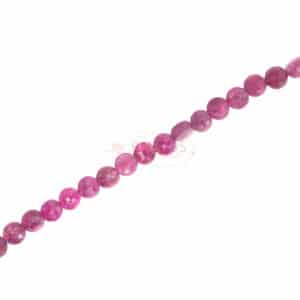 Ruby coins faceted approx. 4 mm, 1 strand