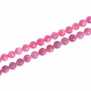 A-grade ruby plain round , approx. 6mm, 1 strand