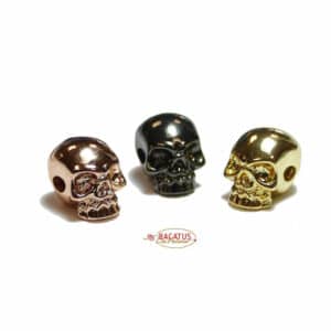 Metal bead skull shiny color selection 11×10 mm