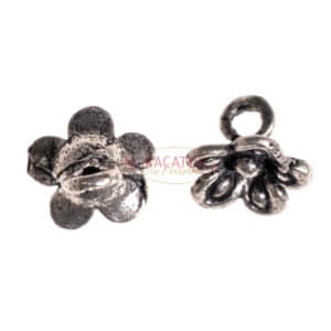 Metal pendants flower 9 x 7 mm, 4 pieces