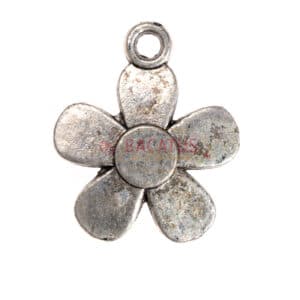 Metal pendant flower on both sides 14 x 16 mm