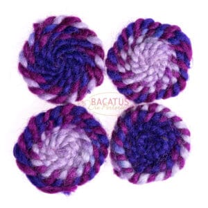 Felt beads set flowers purple tones, 1x
