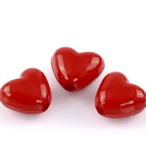 Perle acrylique coeur rouge 11×10 mm, 10 pcs