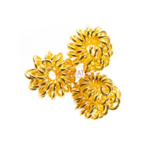 Metal bead spacer spiral gold 8 mm, 3 pcs