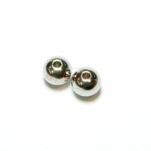 Metal bead plain round stainless steel 8 mm, small hole 5 pieces