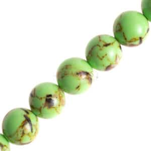 Boule de jade vert brun doré 6-12mm, 1 rang