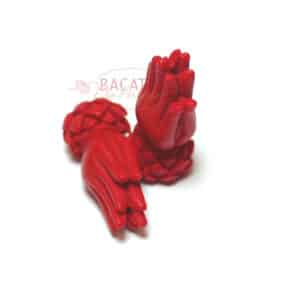 Kunststoffperle « Buddhas Hand » Lotus rot ca. 30×13 mm 1x