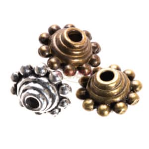 Perle métallique Spacer à pois choix de couleur 7×10 mm, 6 pièces