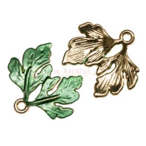 hübsche Metallanhänger „Blatt“ – 7 Varianten, grün + gold 1x
