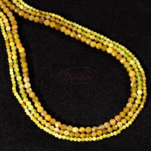 Opal plain round faceted yellow approx. 2-4mm, 1 strand *Special*.