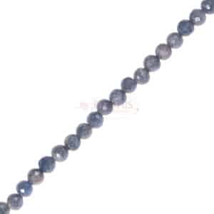 Sapphire plain round faceted approx. 4mm, 1 strand
