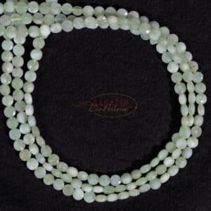 Jade coins faceted approx. 4mm, 1 strand