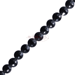 Onyx coins faceted approx. 4mm, 1 strand