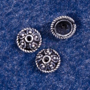 Perlkappe 925 Silber, geschwärzt “Orient” Ø 8,4×4,3mm 1x